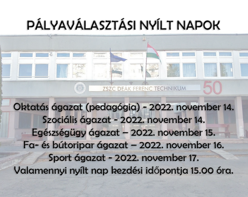 PÁLYAVÁLASZTÁSI NYÍLT NAPOK
